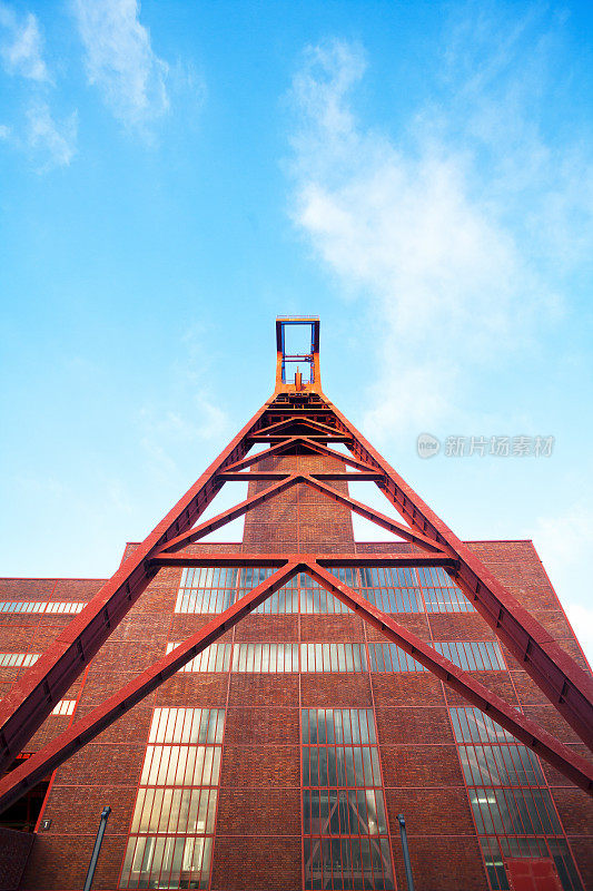 侧视图的轴Zeche Zollverein